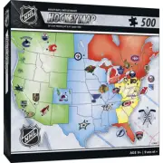 NHL Hockey 500 Piece Map Jigsaw Puzzle MasterPieces Board Family NEW SEALED BOX