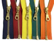 YKK #5 Medium Weight Brass Metal Donut Pull Jacket Zipper Separating 22" or 23"