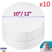 10X Masonite Cake Board 5mm Round White 10”12”Inch Bulk Cake Boxes Plate Boards