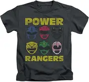 Mighty Morphin Power Rangers Ranger Heads Little Boys Shirt Charcoal LG (7)