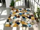 36" Handmade Multi Agate Dining Table Premium Stone Table for Contemporary Home