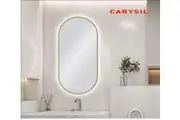 450 X 900MM PILL SHAPE GOLD FRAMED CARYSIL LED MIRROR