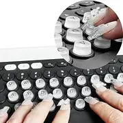DIY Raised Keyboard Sticker with Letter Decals for Long Nails, 80 Pcs Adhesive Keycap Riser for Nail Art Protective Keycap Silicone Sticky Pad Suitable for Tying and Gaming (Translucent-Cylinder)