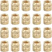 VGOL 50PCS Knurled Nuts M4 x 6mm L x 6mm OD M4 Threaded Insert Knurled Brass Nuts for 3D Printing Parts Loptop Automotive Plastic Shell Gold