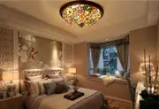 Large 3 lights Garden Cosmos Tiffany Style Flush Mount Ceiling Lights