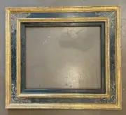 20” X 24” SGRAFFITO DESIGN PICTURE FRAME GILDED IN 22K GOLD LEAF BLK PANELS USA