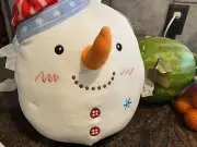 NWT Holiday Time Snowman Plush Walmart Lovey snowman carrot nose squishy 12"