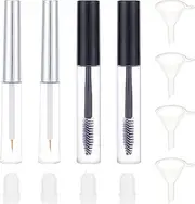 NICENEEDED 10ml Empty Mascara Tube and Wand Eyelash Cream Container Bottle, 7ml Transparent Empty Eyeliner Tubes Serum Applicator, Eyelash Bottles with Mini Funnels and Leak Stoppers