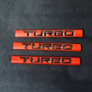 3x Big Matte Red Black TURBO Metal Emblem Decal Sticker Badge Type 240 Hatchback (for: Porsche)