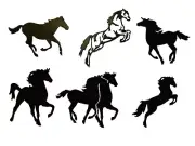 HORSE/ HORSE'S RUNNING, GALLOPING, PRANCING, REARING SILHOUETTE DIE CUT/ CUTS