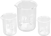 ULTECHNOVO Glass Beakers Borosilicate Graduated Measuring Low Form Glass Beaker 3 Sizes 50ml 100ml 250ml