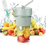 Portable Mixer, 350 ml Smoothie Maker with Cleaning Brush, Mini Portable Blender, Portable Smoothie Mixer, Portable Blender Shakes, Rechargeable USB Portable Blender for Travel, Kitchen, Sports