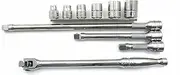 AZ-F10L210 Snap-on Spinner Handle & Short Socket & Extension Set of 10 Pieces (Insertion Angle: 3/8 inch)