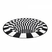 Vortex Illusion Rug 3D Printed Circular Floor Mat for Living Room
