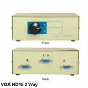 Kentek VGA Manual Data Switch 2 Way Rotary Dail Type HD15 PC Monitor Display AB