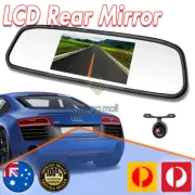 Car 5'' Mirror Monitor For Waterproof Rear View Backup Reversing Camera
