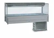 Roband Square Glass Refrigerated Display Bar 10 pans - Piped and Foamed only (no motor)