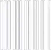 Swpeet 30Pcs Diamete 3mm 4mm 5mm 6mm 8mm 10mm Length 300mm White Acrylic Dowel Rods Assortment Kit, Clear Acrylic Round Solid Bar DIY Model Material Acrylic Round Stick for Model Making DIY Crafts