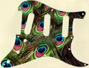 Pickguard Stratocaster Graphical Custom fit Fender 8 HOLE Peacock Feathers 1
