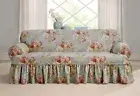 Waverly Ballad Bouquet Robins Egg 1 PC T-Cushion Sofa Slipcover Floral *New*