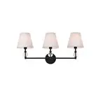 Living District Bethany 3 Light Vanity, Black/White - LD7023W24BK