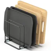 Cutting Board Organizer, Kitchen Cabinet Organizer, Divided Rack with 5 Slots...