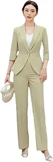 [Generic] Women Elegant Blazer Pants Suits Business Work Uniform Office Professional Two Piece Set Suit Trousers