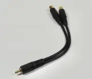 RadioShack RCA Phono Cable Splitter Two Female In To Male Out Adapter Plug Gold