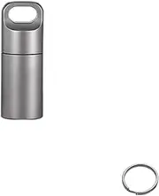 Portable Pill Box Organiser with Key Chain Ring, Daily Pill Case Container for Pocket Purse, Waterproof Pill Carrier Holder for Outdoor Camping Traveling (Sandblasted-S)
