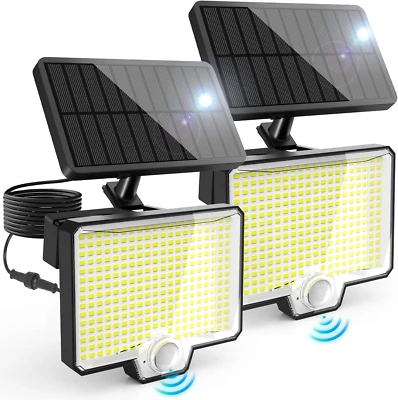 Luces solares para exteriores con sensor de movimiento y 294 LED, foco solar de