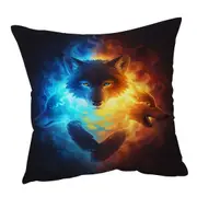 Inner Fight Ice Fire Wolves Cushion Cover