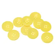 10pcs Resin Sewing Buttons 1-1/4" Round Flat 4-Hole Craft Buttons, Yellow