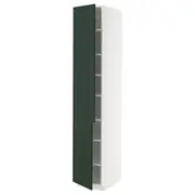 METOD high cabinet with shelves/2 doors, white/Havstorp deep green, 40x60x220 cm