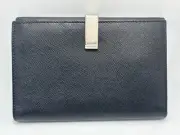 BEAUTIFUL NEW PRADA MILANO WOMENS LEATHER BLACK SILVER CLIP BIFOLD WALLET