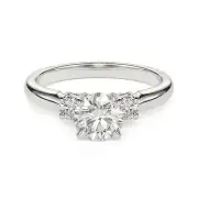 1.26ct F VS2 ROUND BRILLIANT CUT LAB CREATED DIAMOND ENGAGEMENT RING 14K W/G