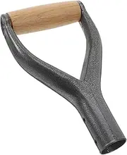 Homoyoyo Shovel D Grips Handle Replacement Metal Shovel Handle with Wooden Grips Y Shaped Spade Handle for Garden Digging Raking Tool