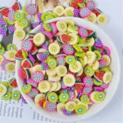 40 pcs Polymer Clay Cabochons Fruits Slices Many Kinds Slime Charms DIY Jewelry
