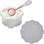 LxcshLjx Wax Seal Kit, Wax Seal Warmer with Candle Furnace, Melting Wax Spoon and Sealing Wax Silicone Pad, Melt Stove Pot Tool for Melting Wax Seal Sticks or Sealing Beads Stamp Letter Envelope