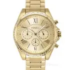FOSSIL Modern Courier Womens Gold Chronograph Watch, Crystals, Stainless Steel