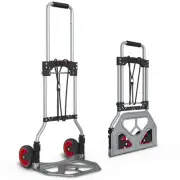 27.9"-36.6" 176Lbs Capacity Red Foldable Steel Hand Truck Cart Luggage Trolley