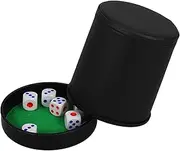 TOKIDNY Velvet Dice Cup with Shaker Lid 6 Dice Set Compact Holder for Silent Rolling Perfect Game Night Accessory