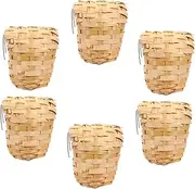 Totority 6Pcs Handmade Bird Nest Shelter with Hooks Durable Woven Design for Safe Hideaway Outdoor Indoor Bird Home Warm and Windproof Protection