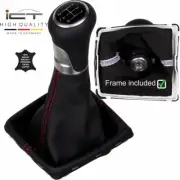 Leather seam red ICT gear shift knob boot for Ford Focus MK2 II frame C74