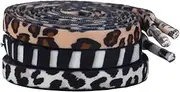 [KESYOO] 3 Pairs Animal Print Shoelaces Zebra Cow Leopard Shoe Tie Polyester Flat Shoelaces for Casual Canvas Sports Shoes