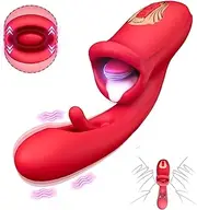 G Spot Vibrator Adult Sex Toys for Women, Tongue Rose Sex Toy Dildo Vibrators Clitoral Stimulator with 10 Licking Sucking 10 Vibration Modes Flapping Clitoral Stimulator Anal Sex toys Couples Sex Toys