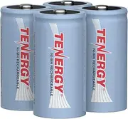 Tenergy C Size Battery 1.2V 5000mAh High Capacity NiMH Rechargeable Battery for LED Flashlights Kids Toy and More, 4 Pack