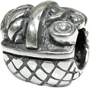[CAIZZA] 925 Sterling Silver Picnic Basket Bead For European Charm Bracelets
