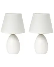 Lalia Home Mini Egg Oval Ceramic Table Lamp 2pk Set