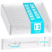 Drawer Dividers, 12 Pack Adjustable Drawer Organizers 3.2" High Expandable fr...