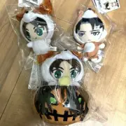 Attack on Titan Animarukko Eren Levi 3 Types Plush Doll Toy Set New